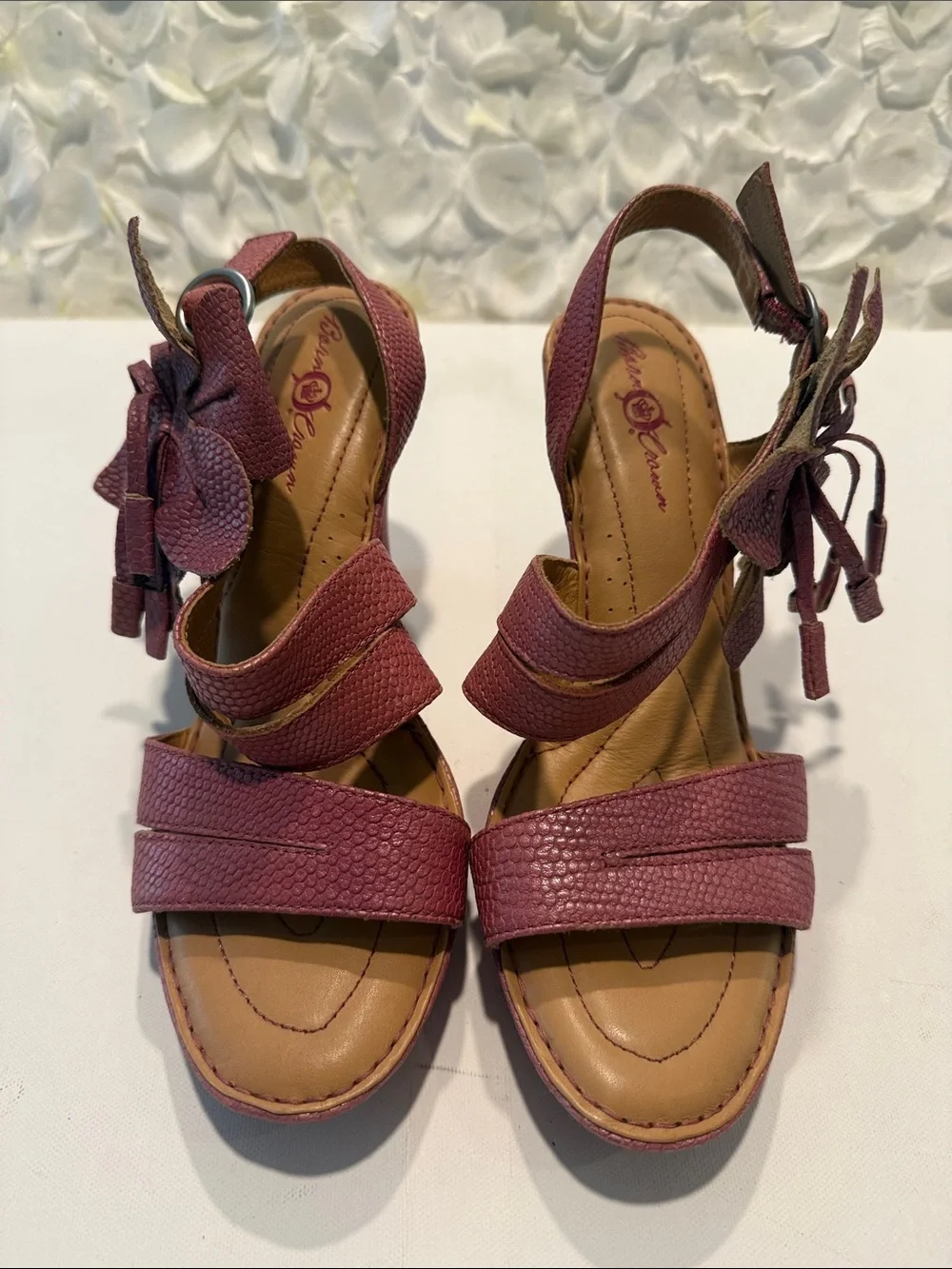 Born Mauve Textured Strappy Slingback Heels